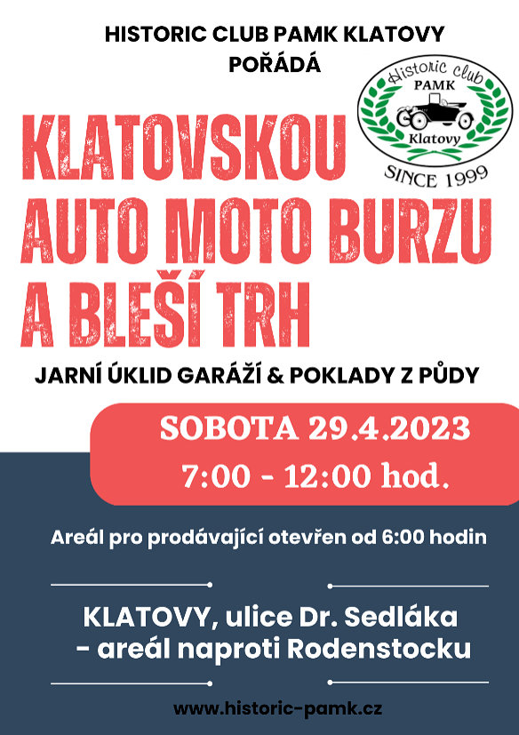 Klatovská automoto burza Historic club PAMK Klatovy